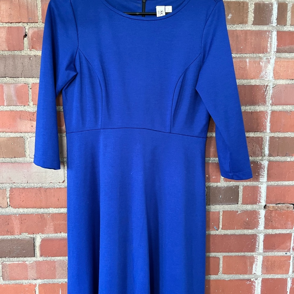 Soho Apparel Royal Blue Long Sleeve Dress